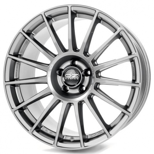 OZ Superturismo Dakar 9,5x21 5/130 ET55 d-71,6 Matt Graphite Silver Lettering (W0191900146)